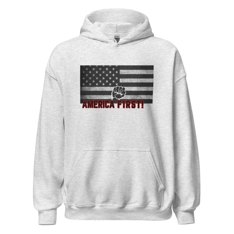 AMERICA FIRST FIST Flag/Black Hoodie