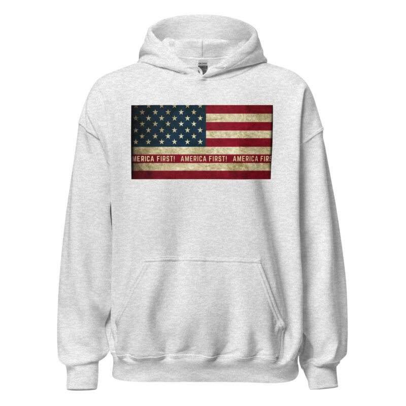 AMERICA FIRST Flag/Red Hoodie