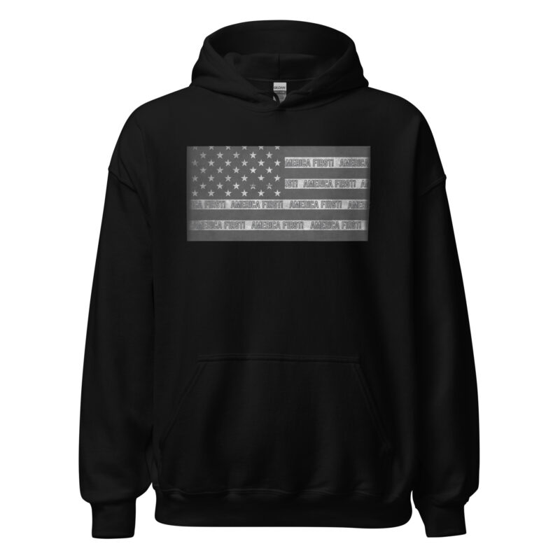 AMERICA FIRST Flag/Black Hoodie