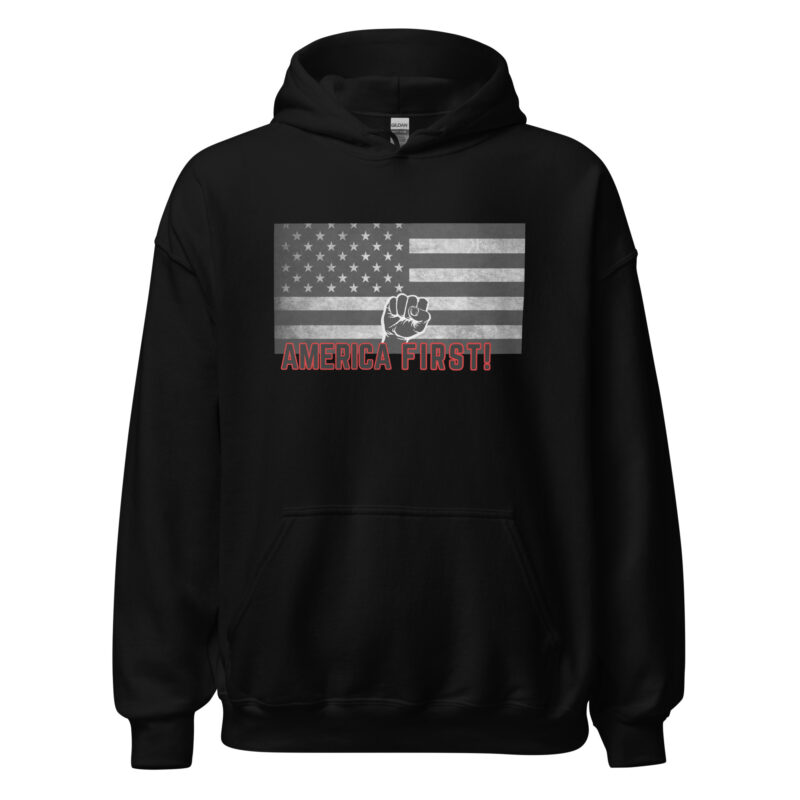 AMERICA FIRST FIST Flag/Black Hoodie