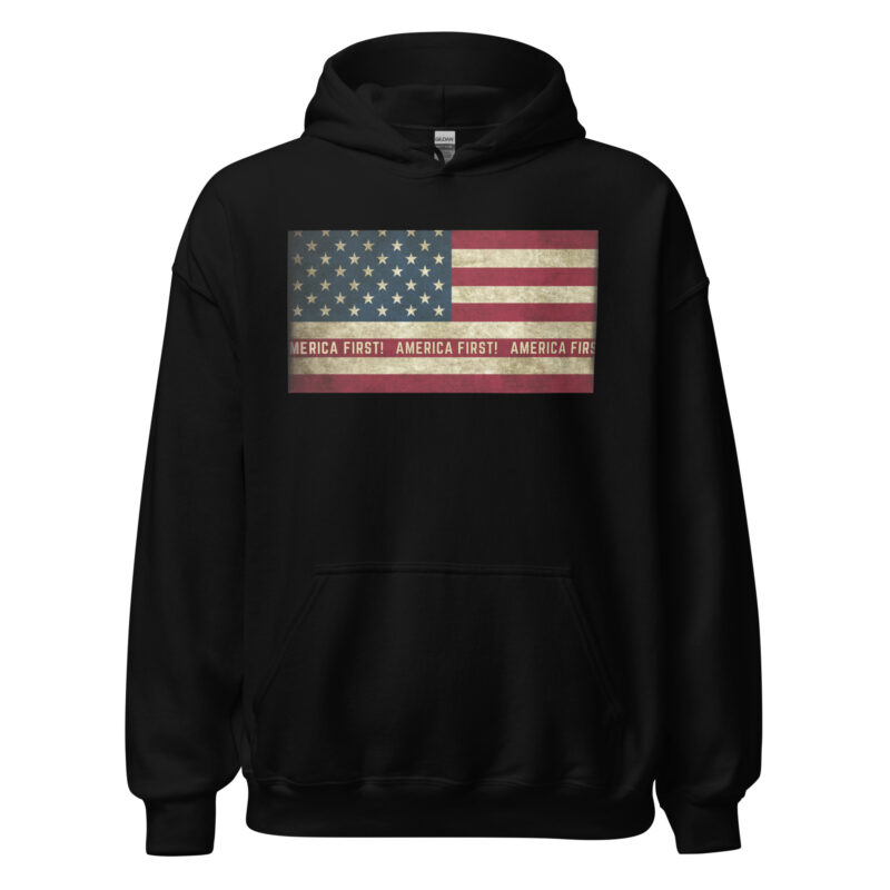 AMERICA FIRST Flag/Red Hoodie