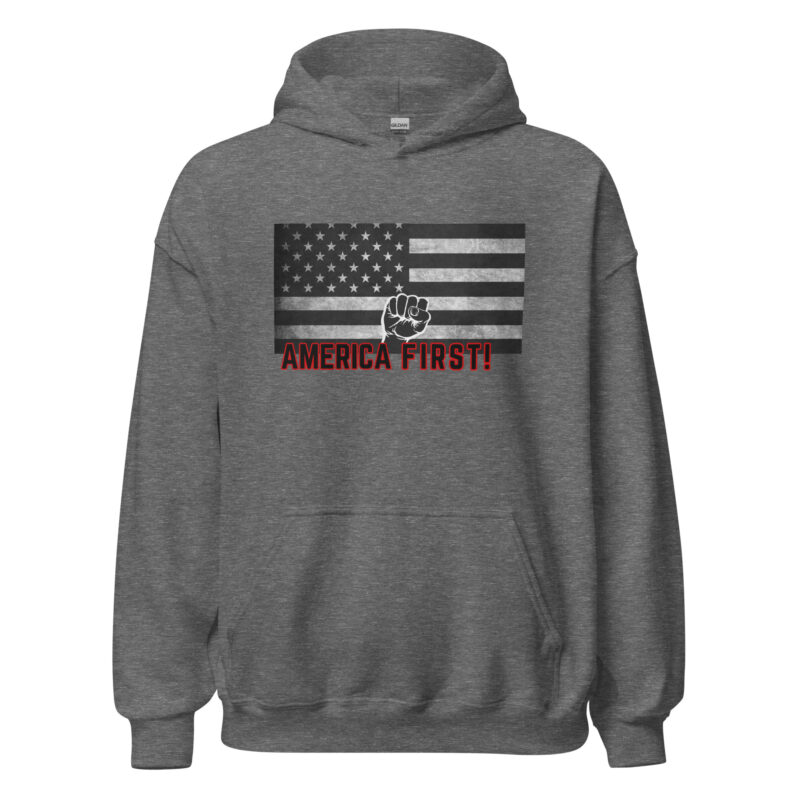 AMERICA FIRST FIST Flag/Black Hoodie