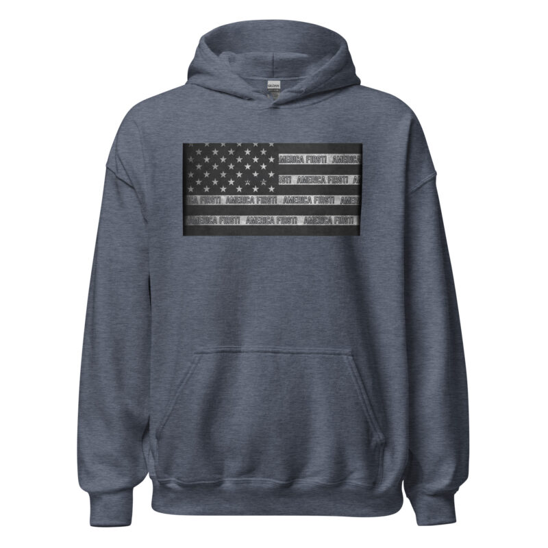 AMERICA FIRST Flag/Black Hoodie