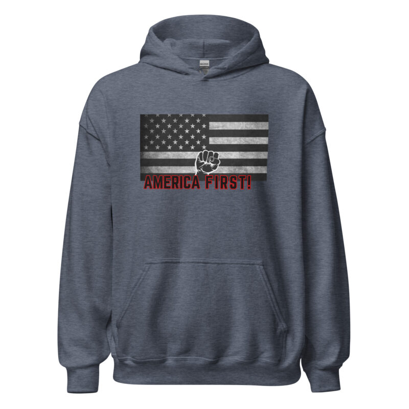 AMERICA FIRST FIST Flag/Black Hoodie