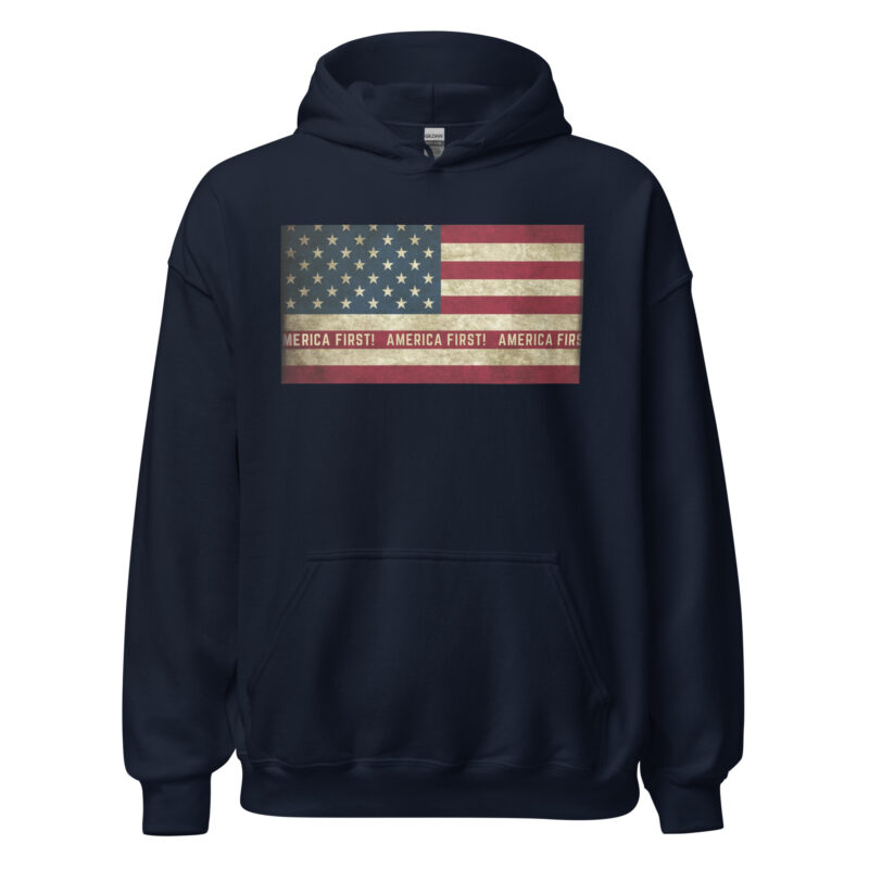 AMERICA FIRST Flag/Red Hoodie