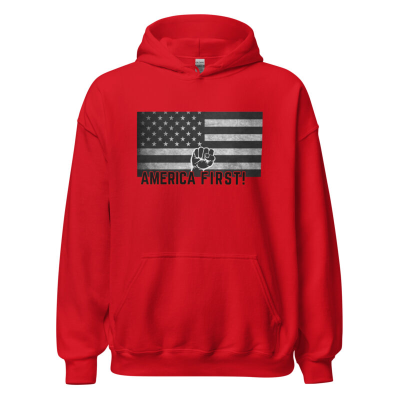 AMERICA FIRST FIST Flag/Black Hoodie