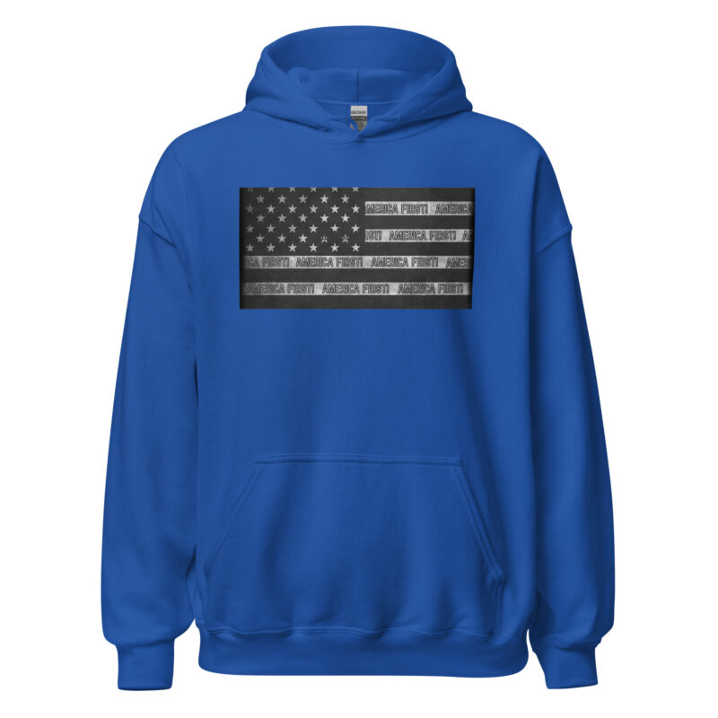 AMERICA FIRST Flag/Black Hoodie