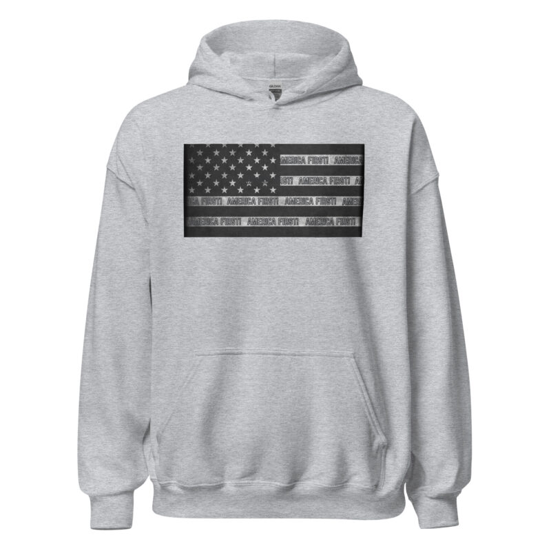 AMERICA FIRST Flag/Black Hoodie