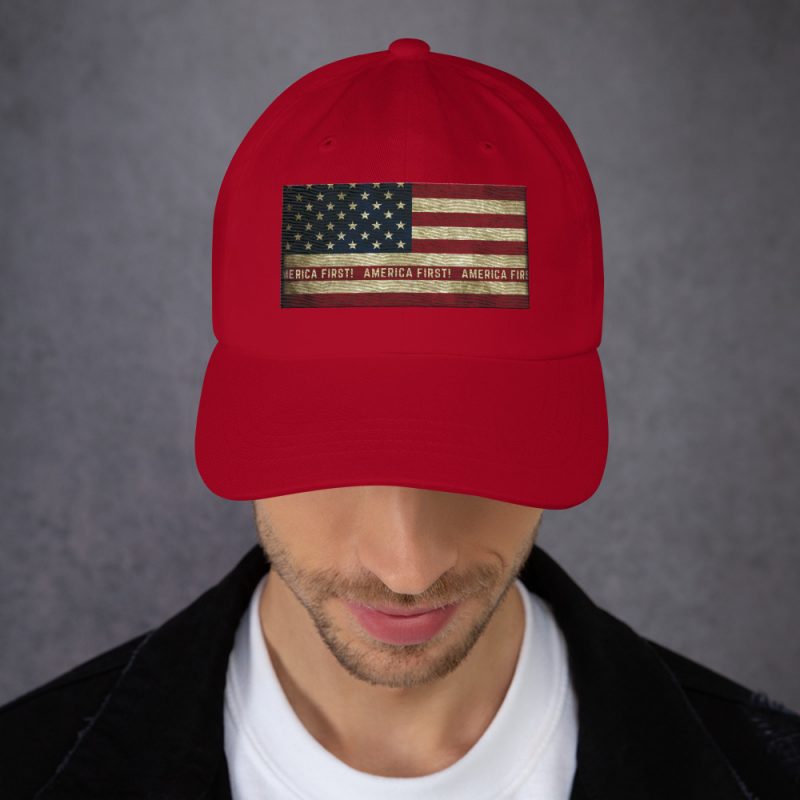 AMERICA FIRST FLAG/Red Dad Hat