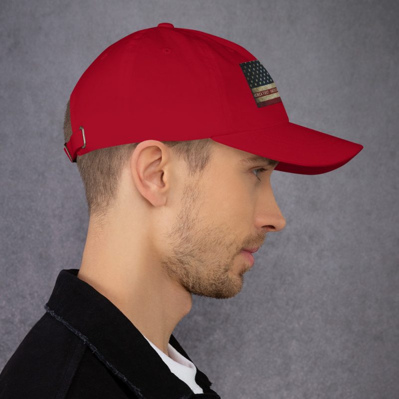 AMERICA FIRST FLAG/Red Dad Hat