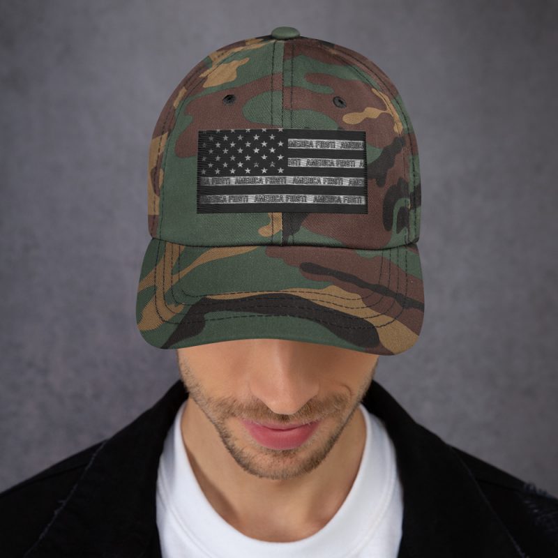 AMERICA FIRST FLAG/Blk Dad Hat