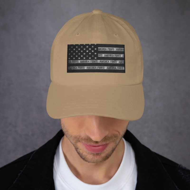 AMERICA FIRST FLAG/Blk Dad Hat
