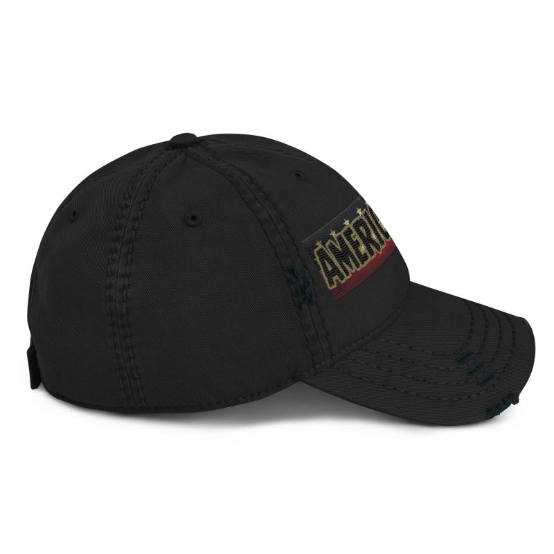 AMERICA FIRST FLAG Strip/Blu Distressed Dad Hat