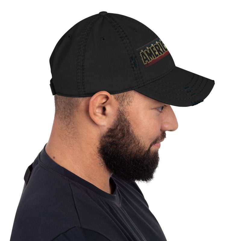 AMERICA FIRST FLAG Strip/Red Distressed Dad Hat