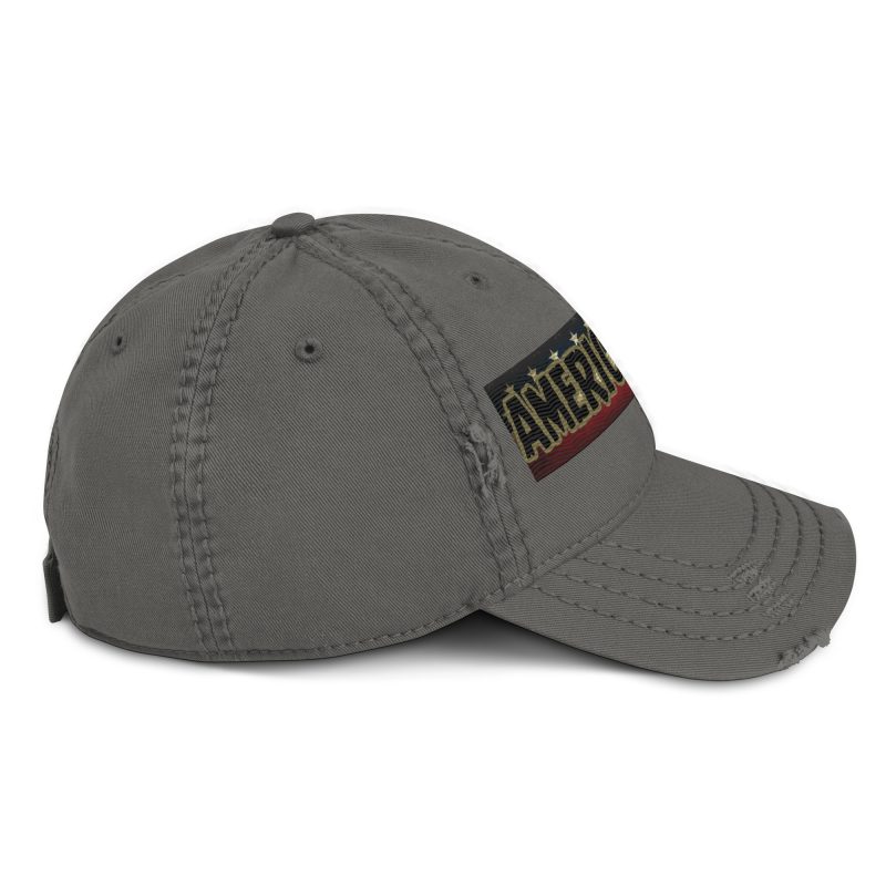 AMERICA FIRST FLAG Strip/Blu Distressed Dad Hat