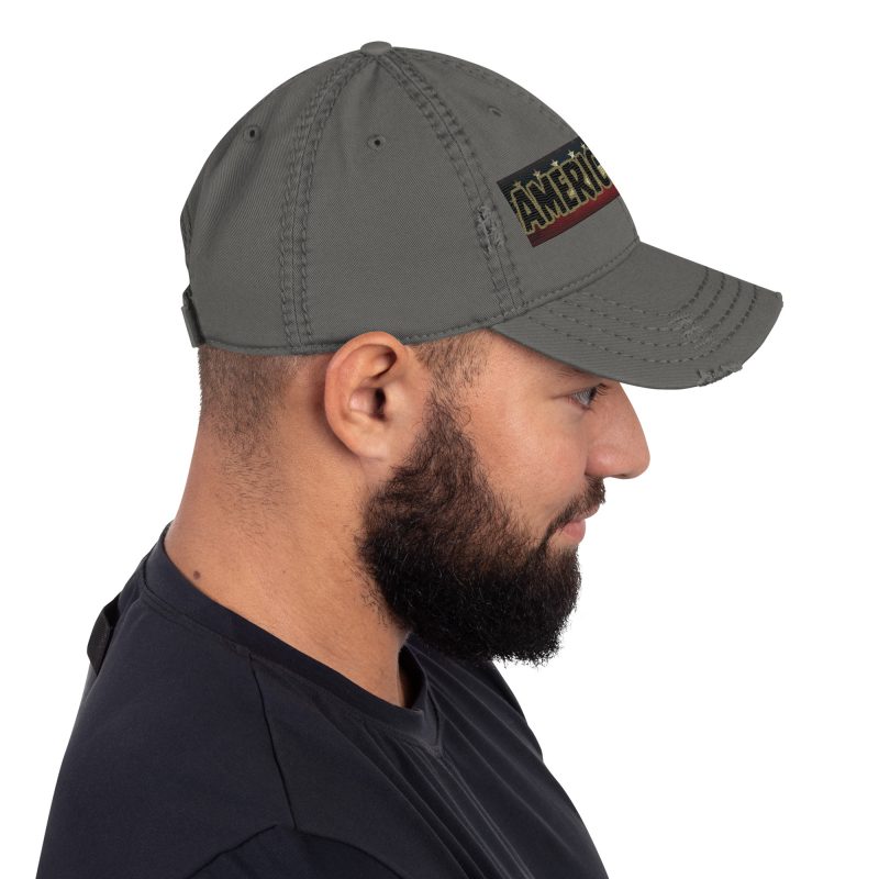AMERICA FIRST FLAG Strip/Red Distressed Dad Hat