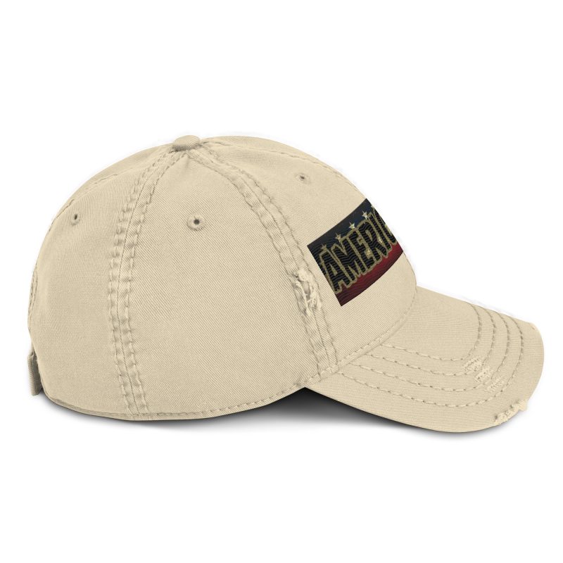 AMERICA FIRST FLAG Strip/Blu Distressed Dad Hat