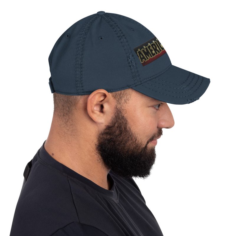 AMERICA FIRST FLAG Strip/Red Distressed Dad Hat