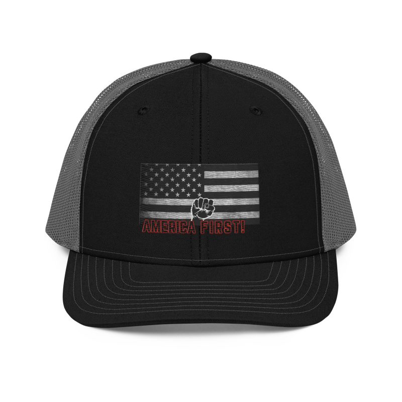 AMERICA FIRST FIST FLAG Snapback Trucker Cap