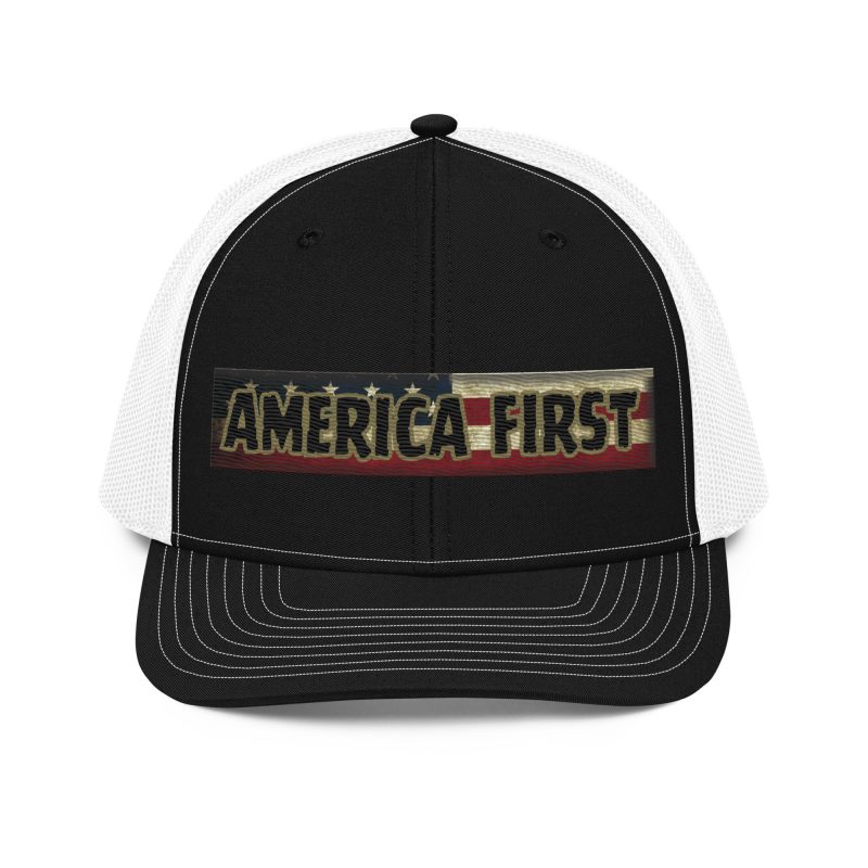 AMERICA FIRST FLAG Strip/Red Snapback Trucker Cap