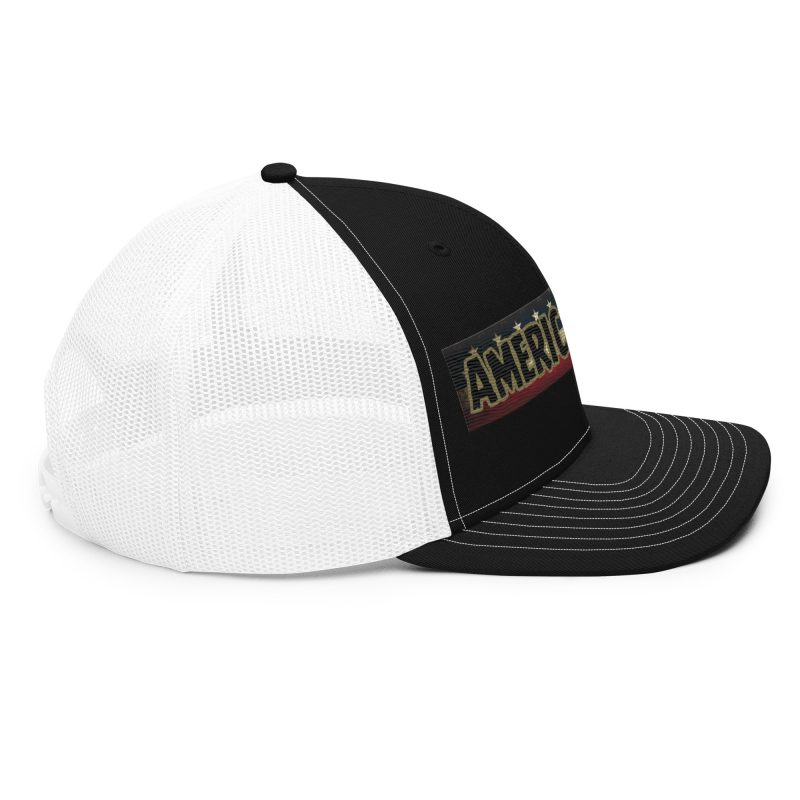 AMERICA FIRST FLAG Strip/Red Snapback Trucker Cap