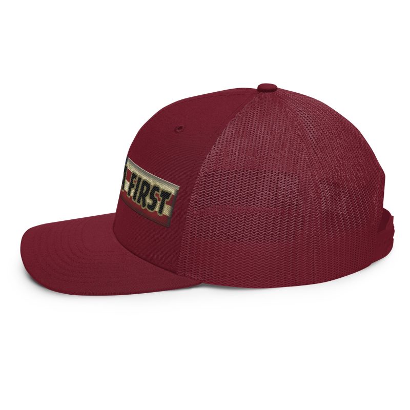 AMERICA FIRST FLAG Strip/Red Snapback Trucker Cap