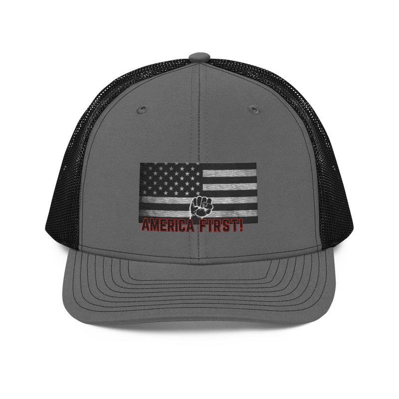 AMERICA FIRST FIST FLAG Snapback Trucker Cap