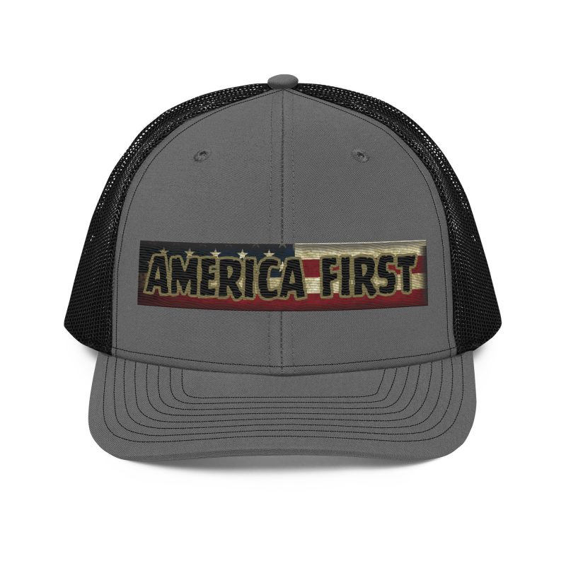 AMERICA FIRST FLAG Strip/Red Snapback Trucker Cap