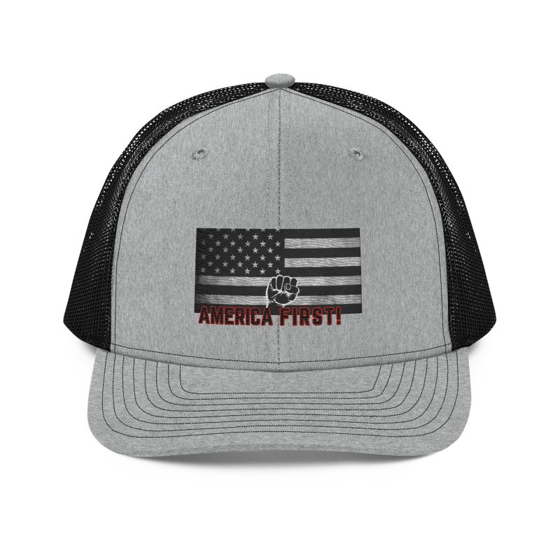 AMERICA FIRST FIST FLAG Snapback Trucker Cap
