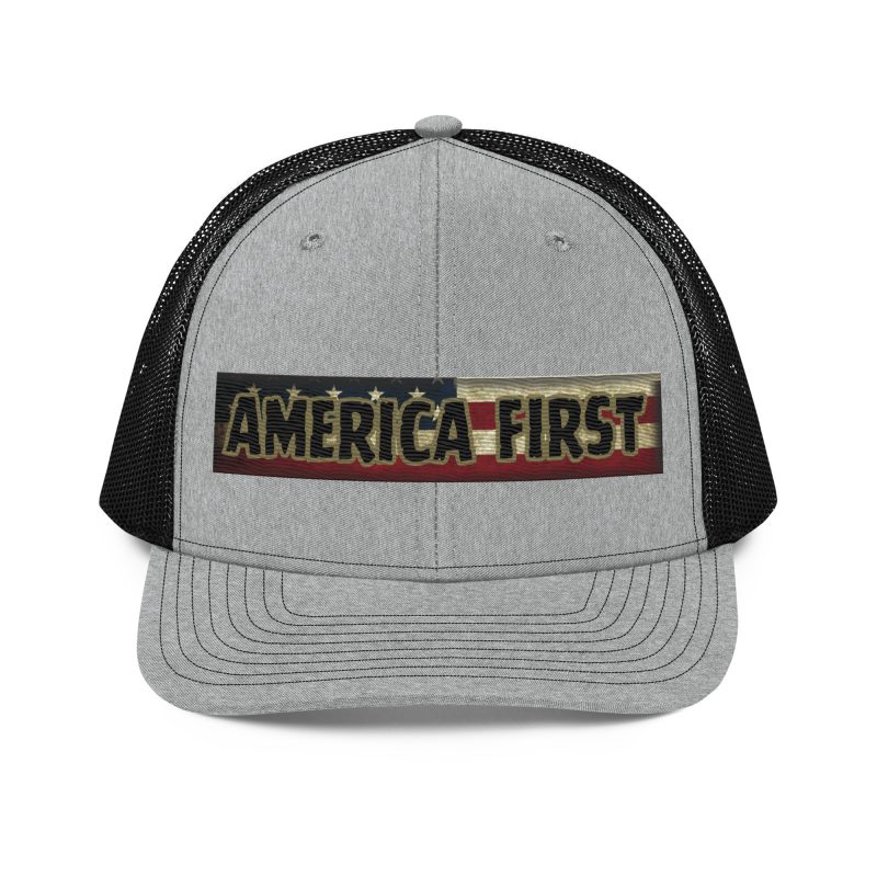 AMERICA FIRST FLAG Strip/Red Snapback Trucker Cap