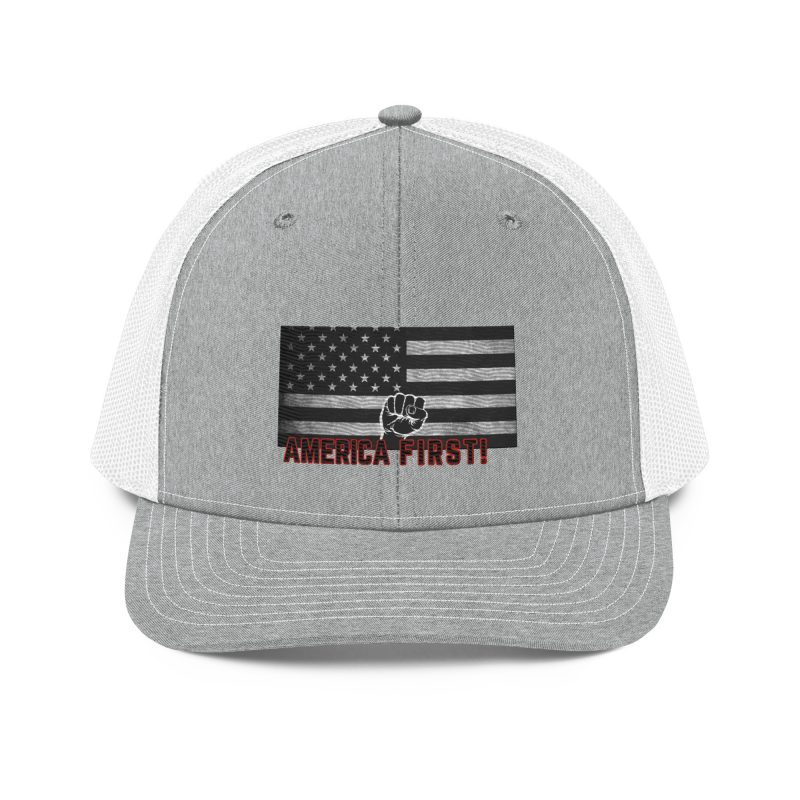 AMERICA FIRST FIST FLAG Snapback Trucker Cap