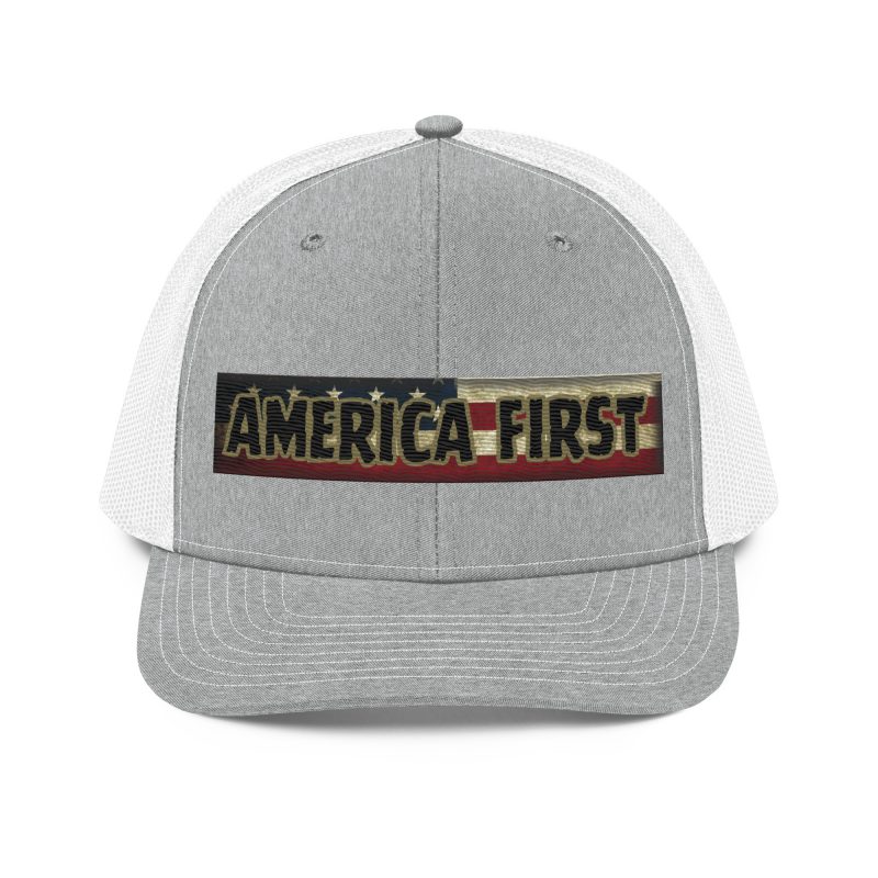 AMERICA FIRST FLAG Strip/Red Snapback Trucker Cap