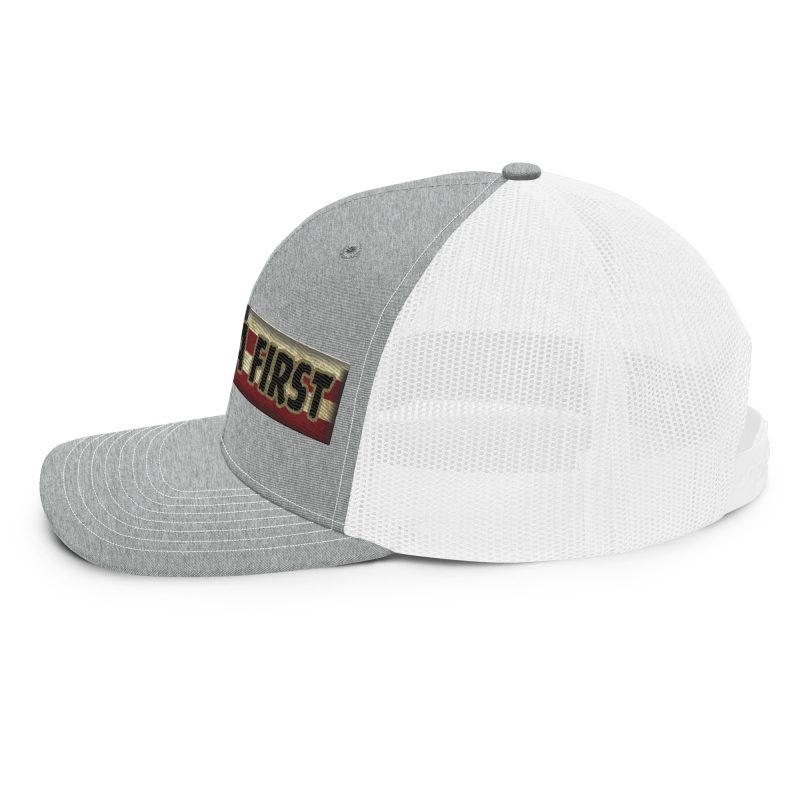 AMERICA FIRST FLAG Strip/Red Snapback Trucker Cap
