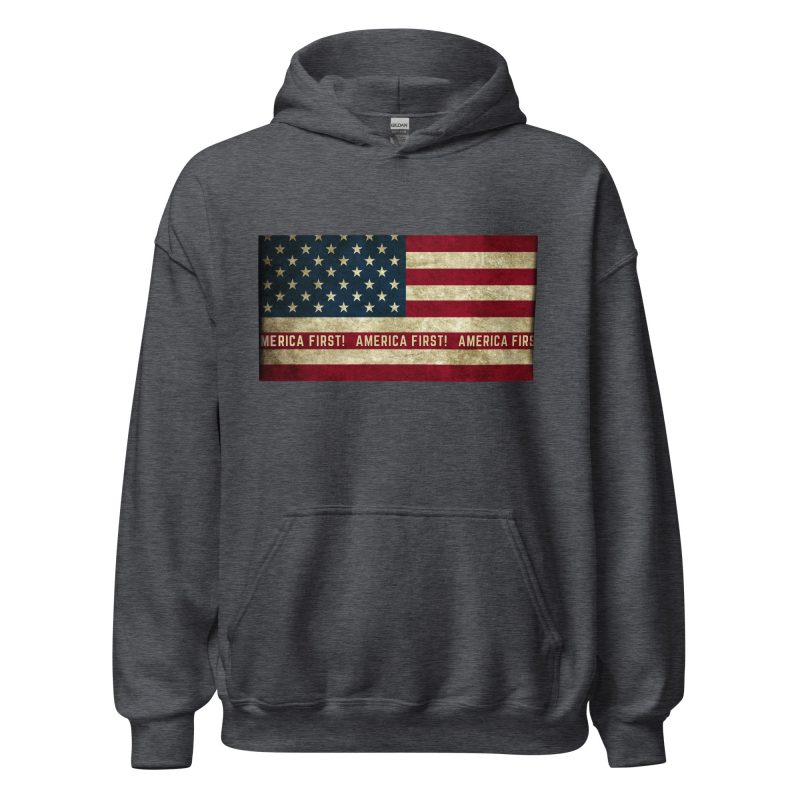 AMERICA FIRST Flag/Red Hoodie
