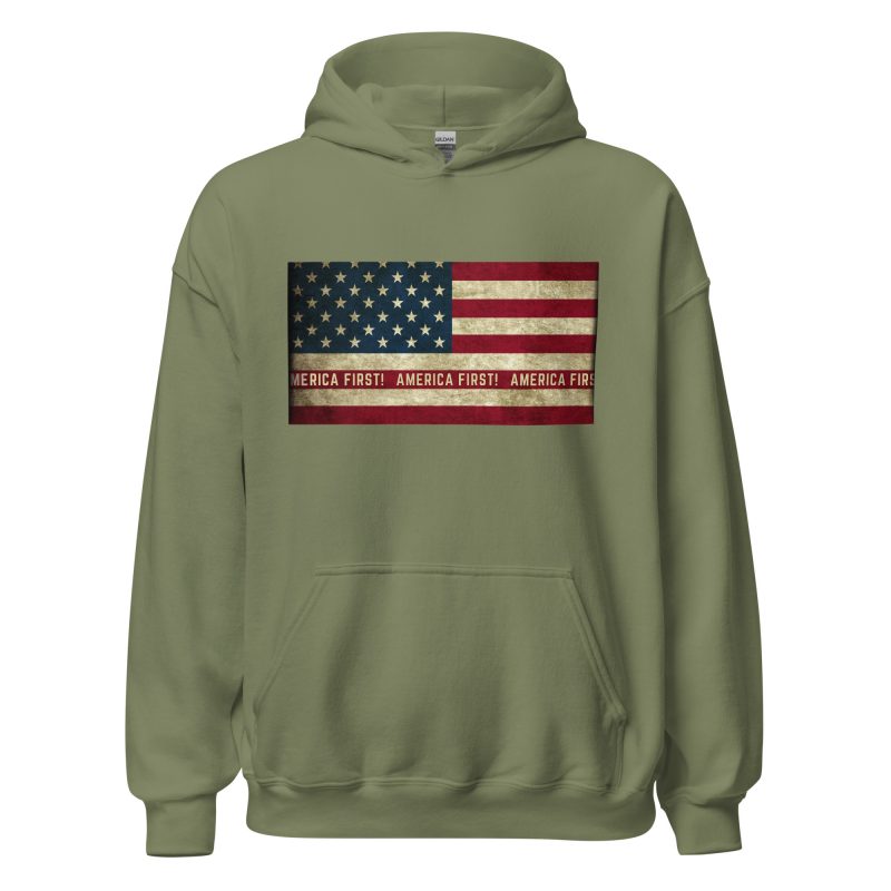 AMERICA FIRST Flag/Red Hoodie
