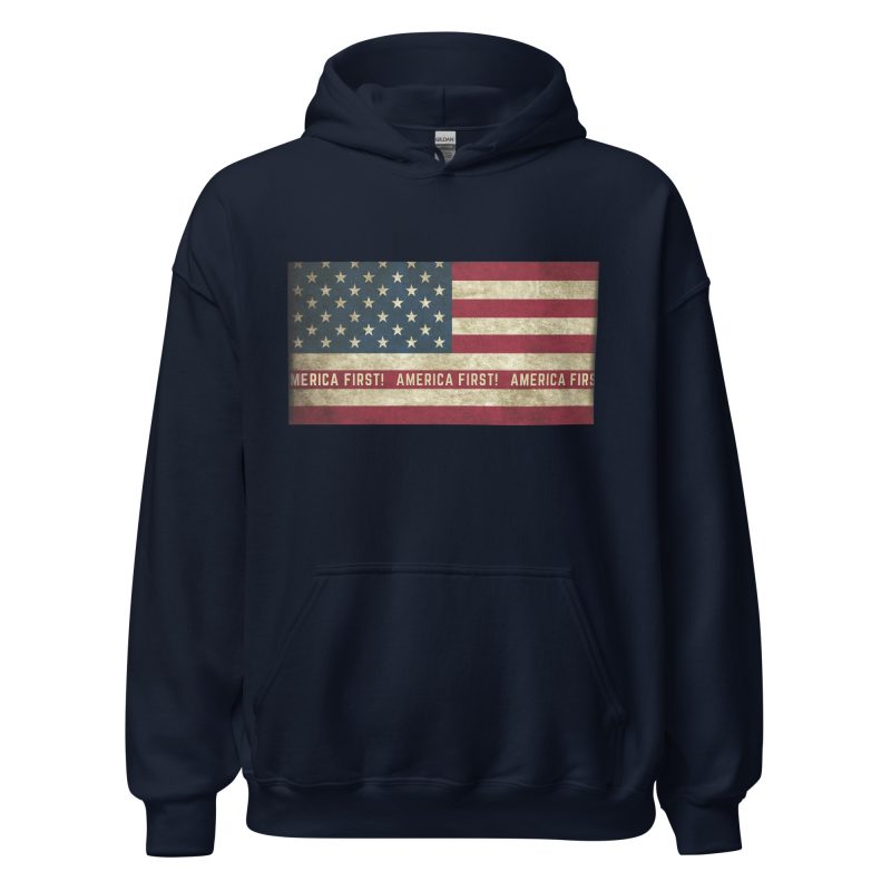 AMERICA FIRST Flag/Red Hoodie