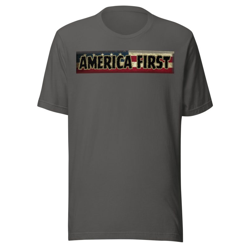AMERICA FIRST Strip Flag/RED T-Shirt