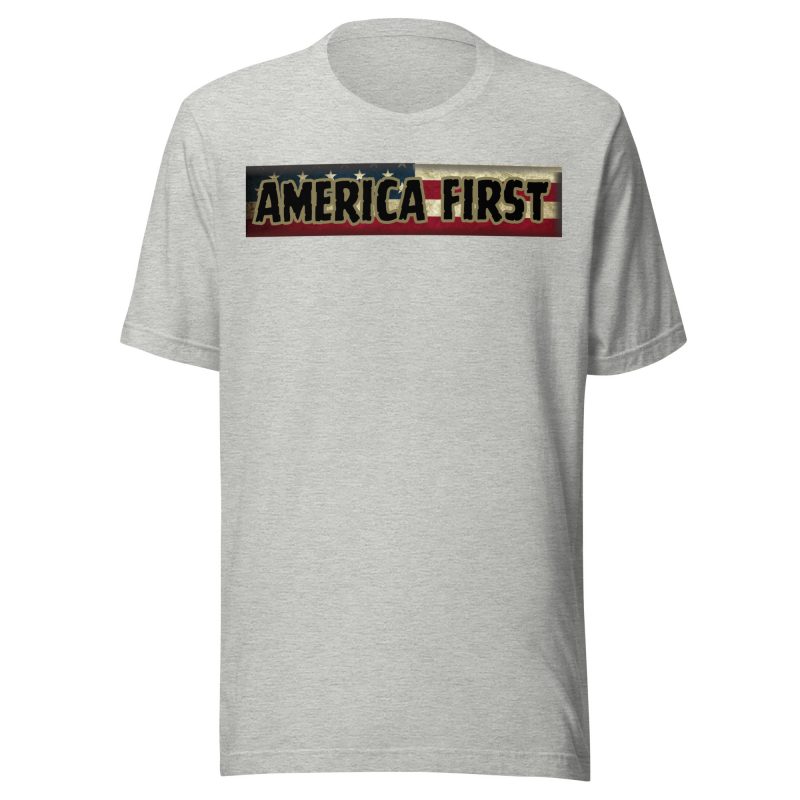 AMERICA FIRST Strip Flag/RED T-Shirt
