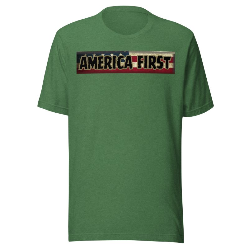 AMERICA FIRST Strip Flag/RED T-Shirt