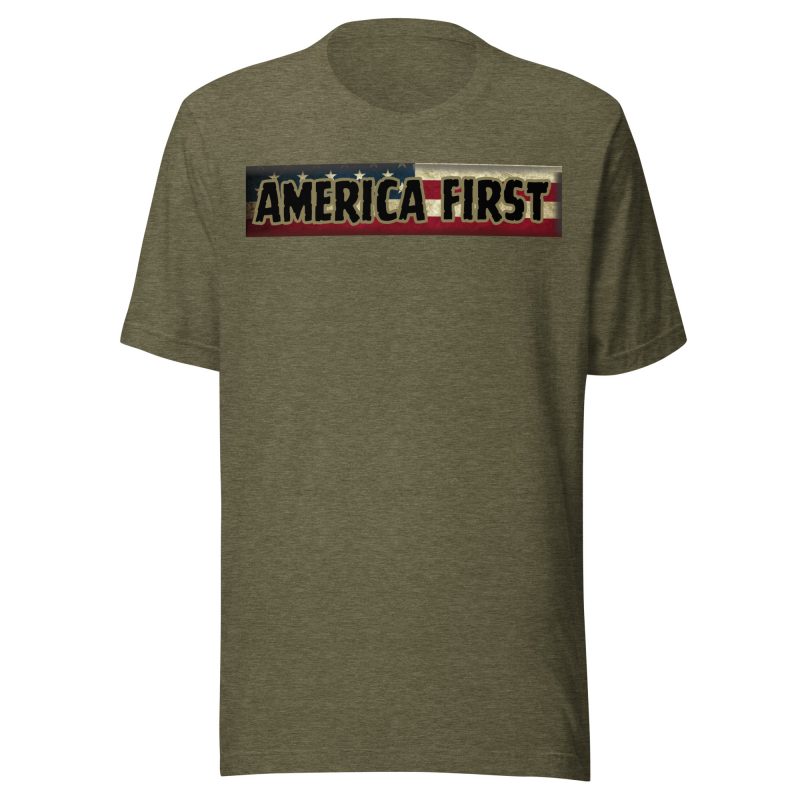 AMERICA FIRST Strip Flag/RED T-Shirt