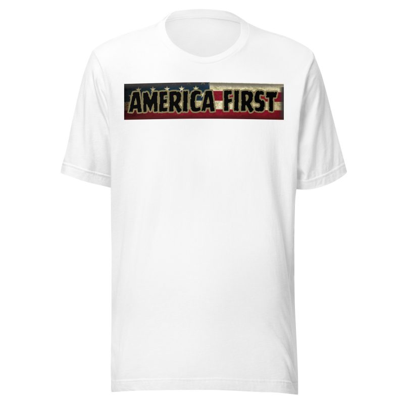 AMERICA FIRST Strip Flag/RED T-Shirt