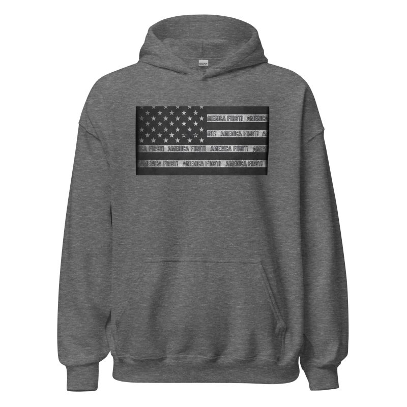 AMERICA FIRST FLAG/BlK Hoodie