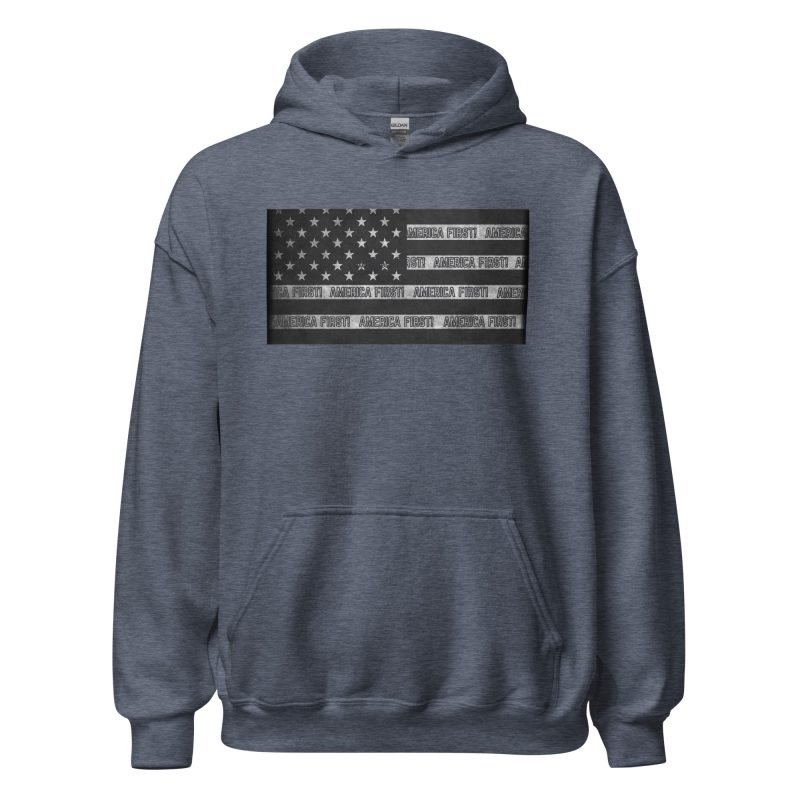 AMERICA FIRST FLAG/BlK Hoodie