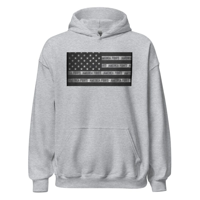 AMERICA FIRST FLAG/BlK Hoodie