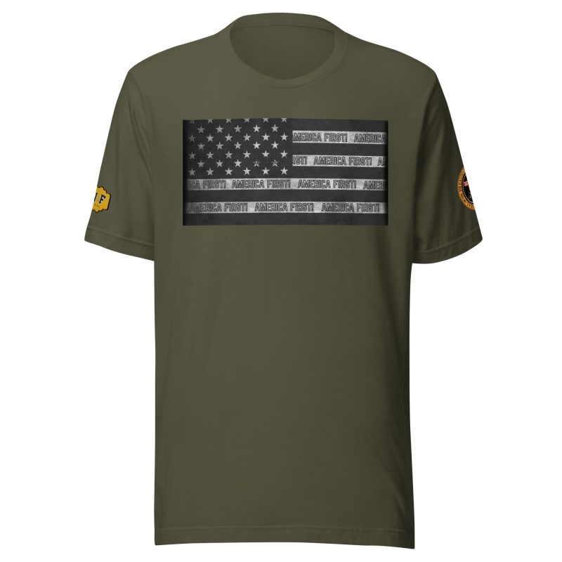 AMERICA FIRST Flag/Black T-Shirt